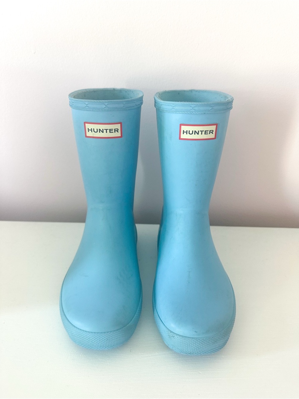 Hunter girls Rain Boots light Blue size 12 US